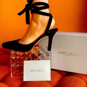 Jimmy Choo ankle eclipse black suede